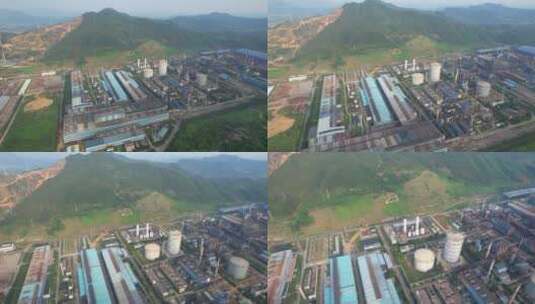 广东阳春钢铁厂水泥厂烟筒烟囱厂房污染高清在线视频素材下载