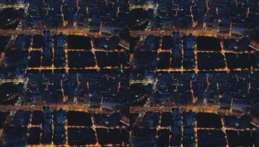 俯拍清晨城市道路交通路网高清在线视频素材下载