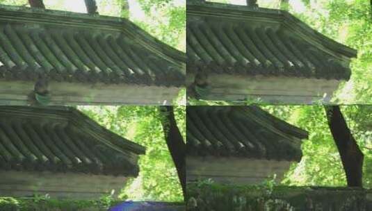 中式古典建筑江南建筑瓦片老城墙砖墙高清在线视频素材下载