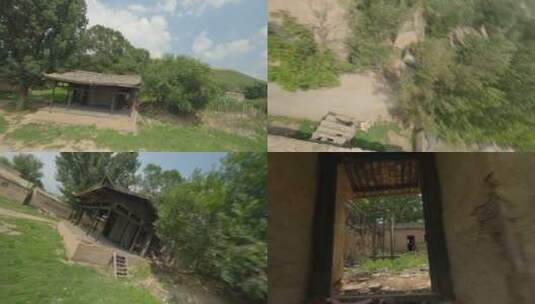 废弃村庄中心戏台高清在线视频素材下载