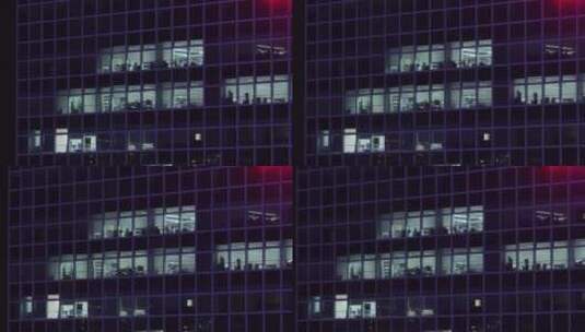 城市夜景写字楼加班高清在线视频素材下载