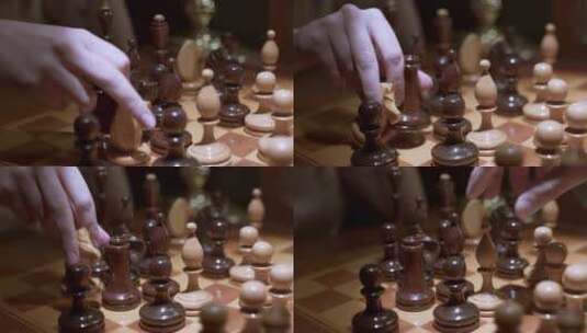 国际象棋的特写镜头高清在线视频素材下载