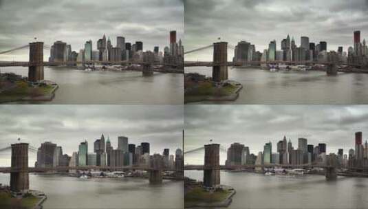 布鲁克林大桥和纽约市中心高清在线视频素材下载