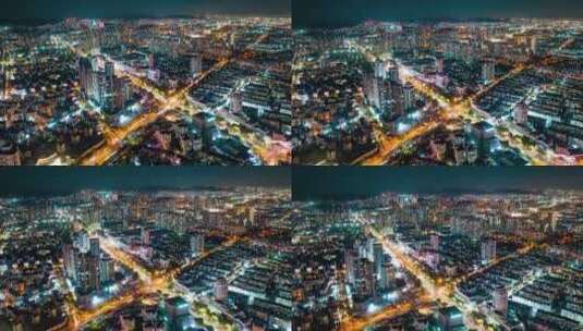城市建筑夜景航拍延时高清在线视频素材下载