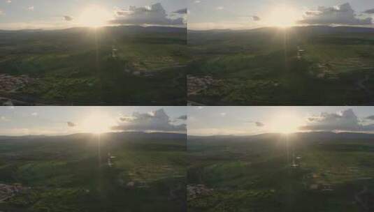 大型草地空中拍摄中的高原高清在线视频素材下载