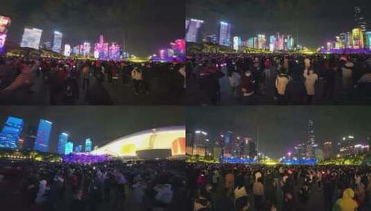 深圳市民中心灯光秀高清在线视频素材下载