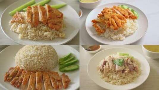 鸡排饭米饭高清在线视频素材下载