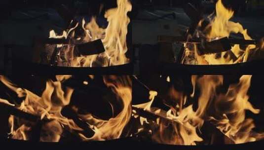 【4K实拍素材】火焰 篝火高清在线视频素材下载
