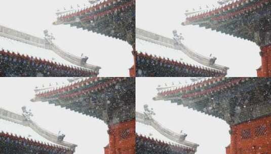 寺庙雪景唯美高清在线视频素材下载