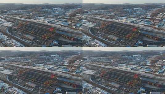 原创 绥芬河中东铁路火车站航拍风光高清在线视频素材下载