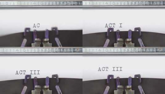 老式打字机在纸张上打字高清在线视频素材下载