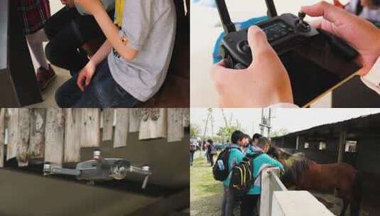 0812 VR体验 春游 郊游 小学生课外生活高清在线视频素材下载