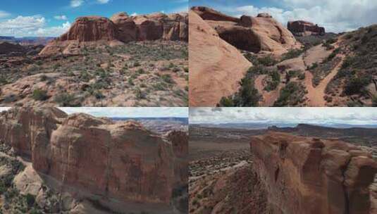 4K航拍犹他州大盐湖沙漠红岩峡谷落矶山脉高清在线视频素材下载