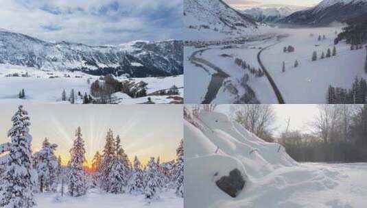 4K 冬日雪景高清在线视频素材下载