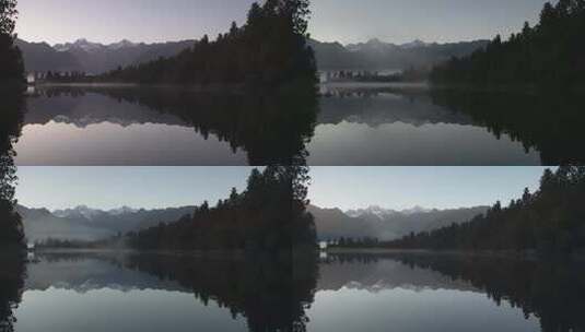 新西兰雪山+湖面平流雾+日出高清在线视频素材下载
