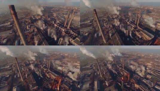 城市污染 空气污染 化工厂 浓烟弥漫高清在线视频素材下载
