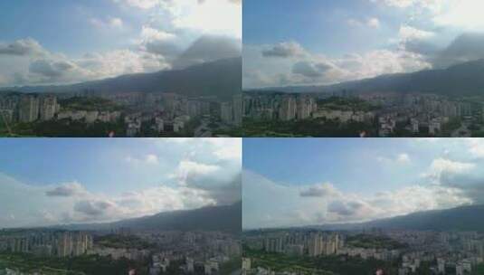 重庆北碚的蓝天白云壮观美景航拍高清在线视频素材下载