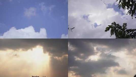 蓝天云朵云层实拍合集高清在线视频素材下载