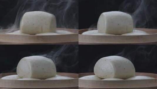 新出炉牛奶燕麦刀切馒头展示高清在线视频素材下载