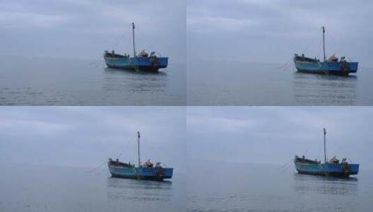 海面渔船小舟高清在线视频素材下载