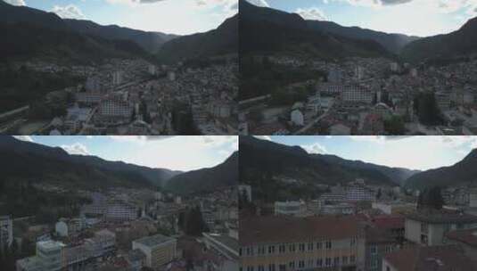 保加利亚德文山区的城市高清在线视频素材下载