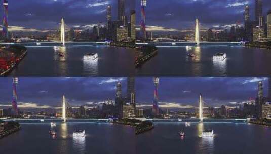 广州猎德大桥夜景-2高清在线视频素材下载
