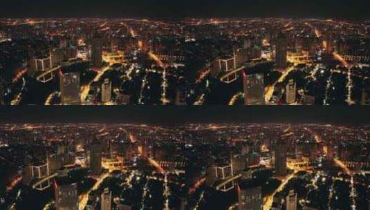 4K天津市津湾广场航拍夜景高清在线视频素材下载