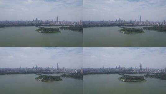 江苏南京玄武湖4A景区航拍高清在线视频素材下载