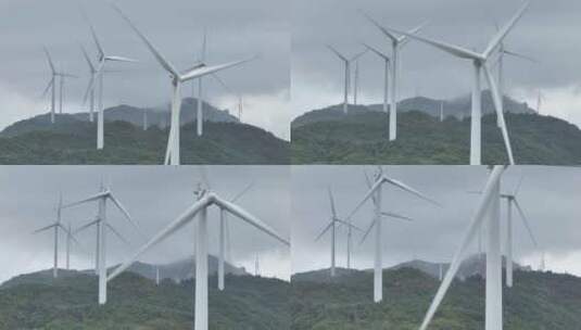 风力发电机航拍空镜高清在线视频素材下载