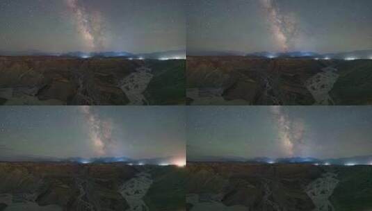 新疆安集海大峡谷星空银河延时风光高清在线视频素材下载