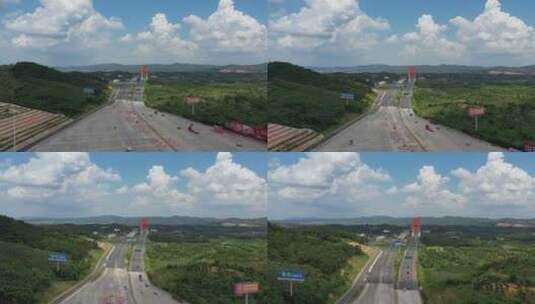 4K航拍南宁东高速路进出口高清在线视频素材下载