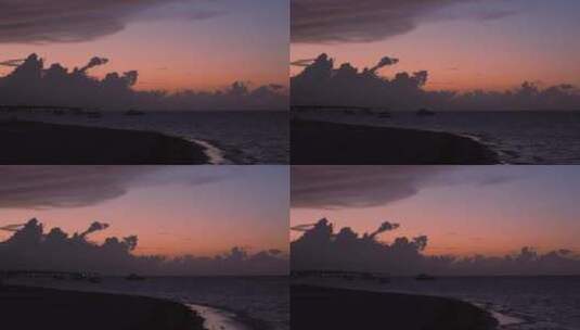 热带海滩的日落高清在线视频素材下载