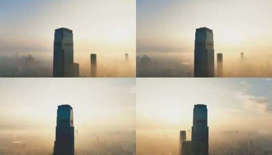 长沙IFS国金中心航拍空镜头高清在线视频素材下载