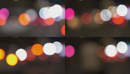 城市夜景霓虹光斑光晕光圈光点高清在线视频素材下载