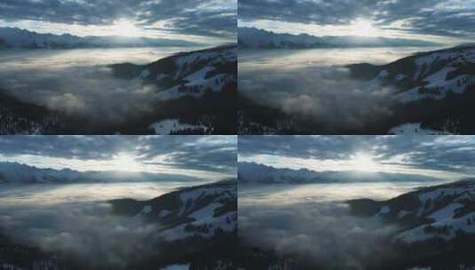 日落时的山谷全景高清在线视频素材下载