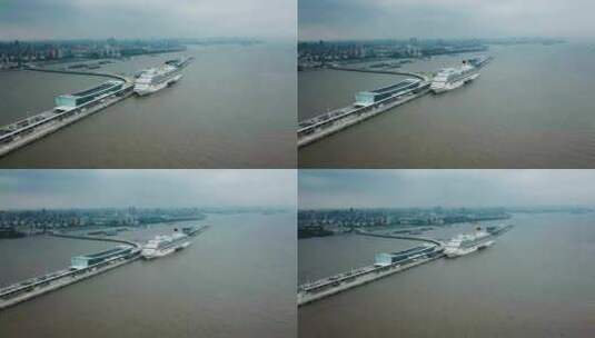 上海吴淞口国际邮轮港高清在线视频素材下载