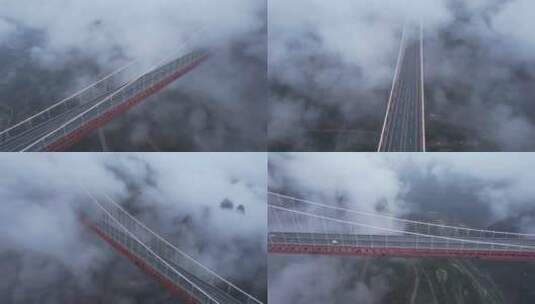 4K云端矮寨大桥航拍视频高清在线视频素材下载