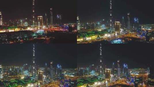 迪拜塔夜景4K高清在线视频素材下载