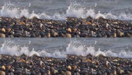 海边、鹅卵石、唯美海边高清在线视频素材下载