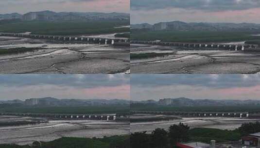 泉州洛阳桥清晨航拍高清在线视频素材下载