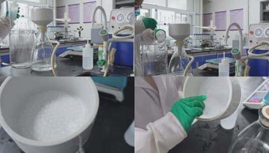 化学实验过滤金红石晶体成分高清在线视频素材下载
