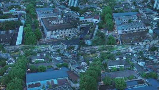 景德镇陶溪川文创街区夜景航拍陶溪川夜晚高清在线视频素材下载