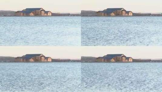 住宿 鄂尔多斯 湖面 风景 写意 空镜高清在线视频素材下载