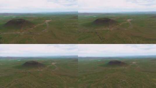 乌兰察布五号火山航拍 内蒙古 乌兰哈达高清在线视频素材下载