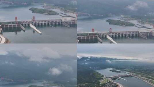 航拍广西桂平大藤峡水利枢工程高清在线视频素材下载