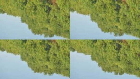 秋季湖中清澈的倒影高清在线视频素材下载