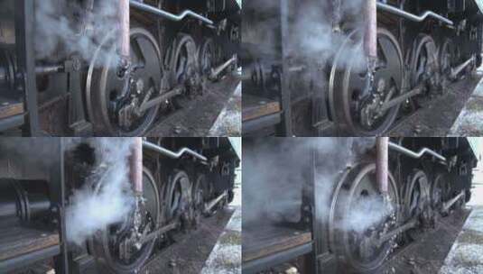 老火车  蒸汽机车 老式火车 火车启动高清在线视频素材下载
