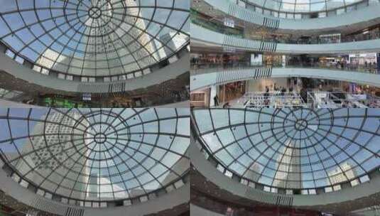 大商场穹顶玻璃顶转盘高清在线视频素材下载