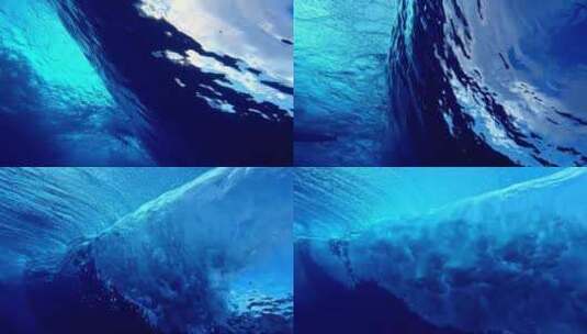 水下拍摄翻滚的巨浪高清在线视频素材下载