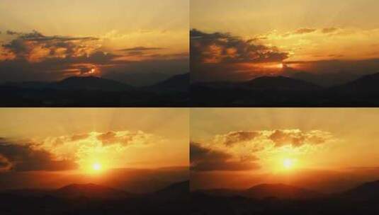 日出延时山峰阳光远山太阳升起自然风景高清在线视频素材下载
